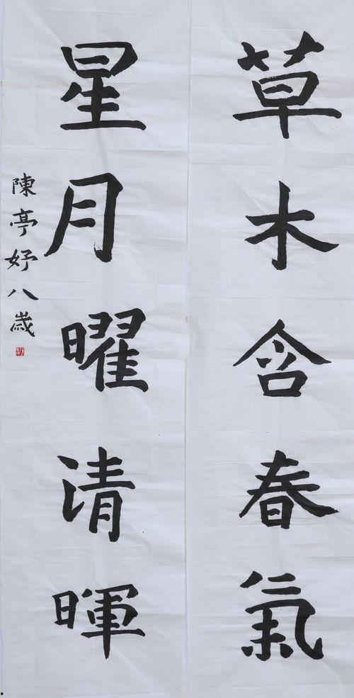 网红胖小孩书法,童真笔触展现书法魅力